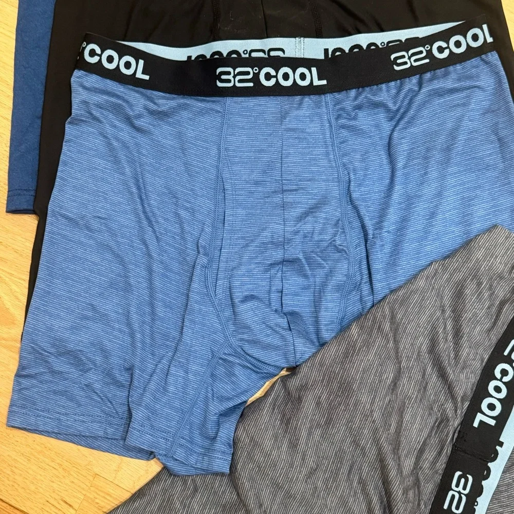 32 DEGREES COOL Mens 4-PACK Quick Dry Performance Boxer Brief size L